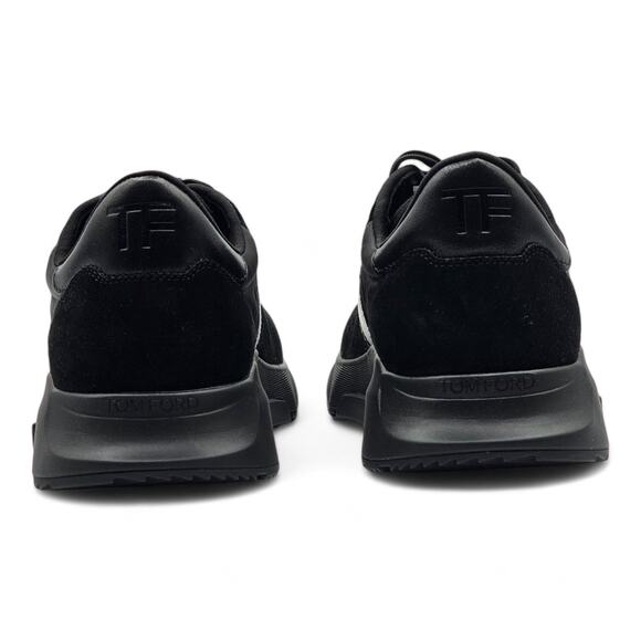 Tom Ford Jagga Leather-Trimmed Suede and Mesh Sneakers in Black size 8 $990 main image 4